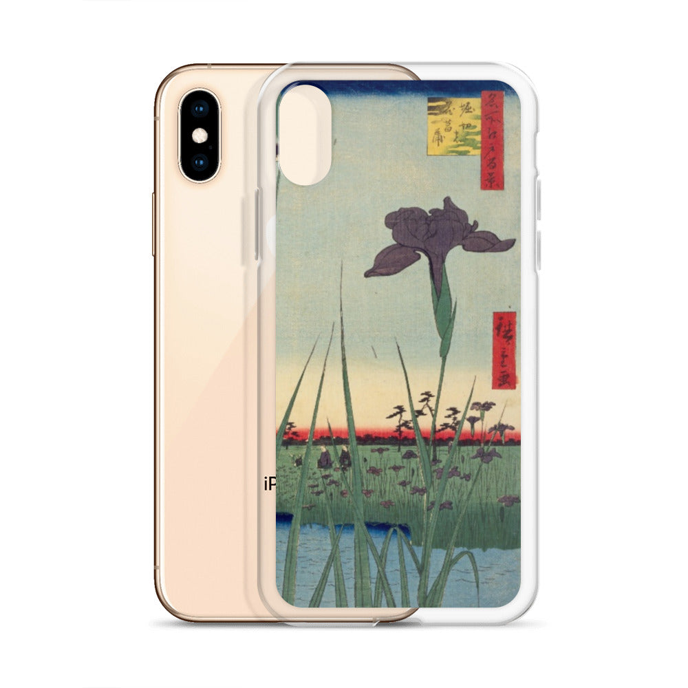 大正レトロ あやめ iPhoneケース