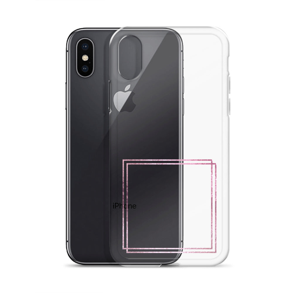 箔押し風フレーム(pink)iPhoneケース