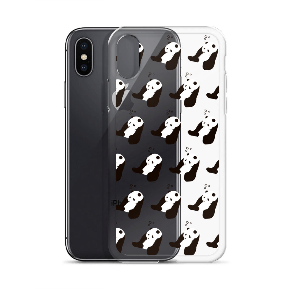 パンダ 眠たい iPhoneケース(斜め)