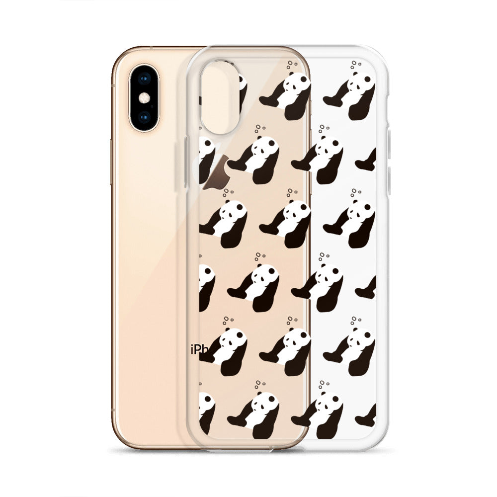 パンダ 眠たい iPhoneケース(斜め)