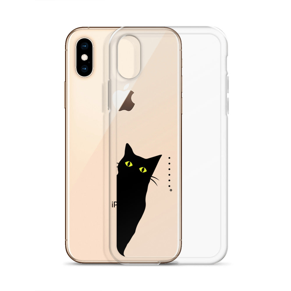覗き見キャットiPhoneケース(黒猫)