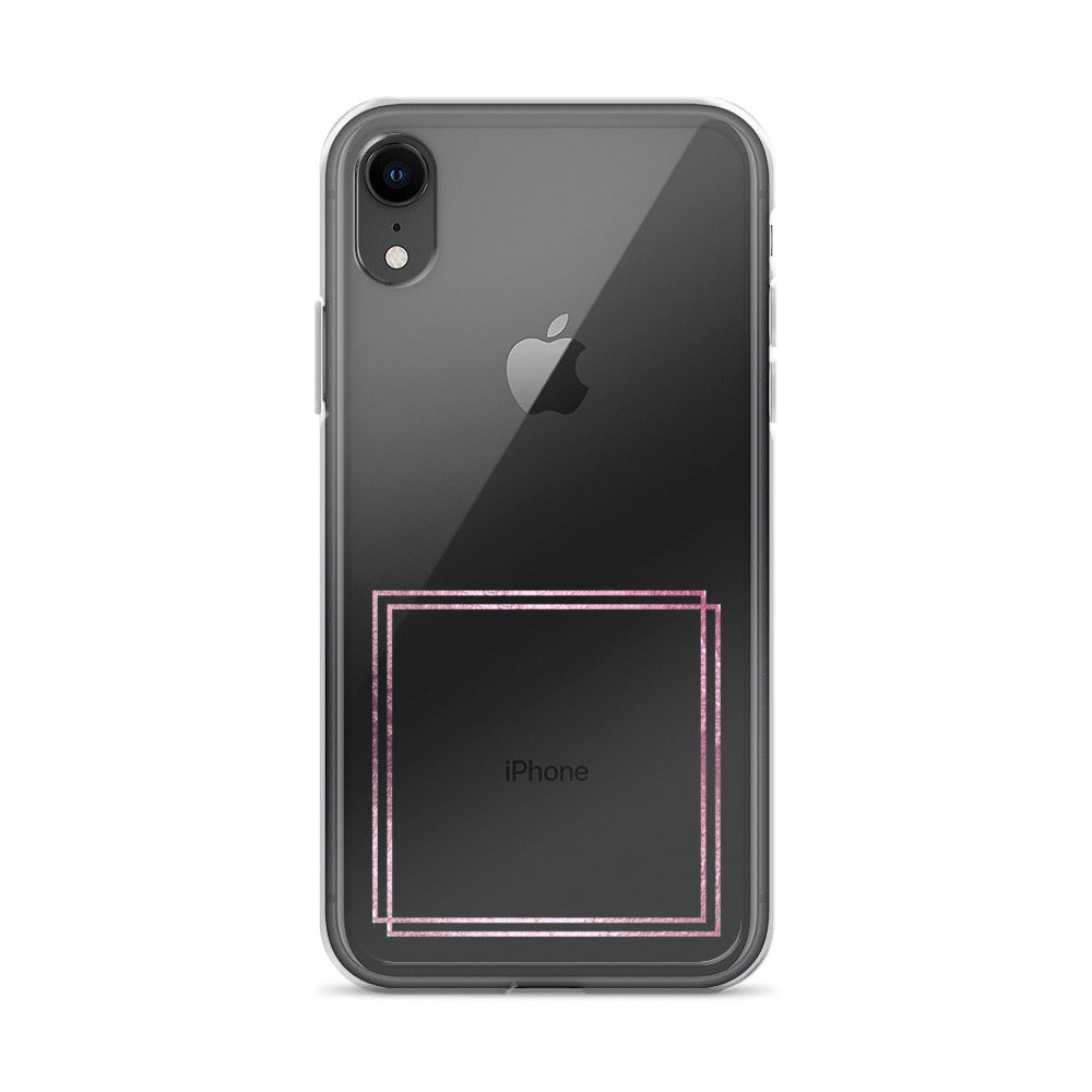 箔押し風フレーム(pink)iPhoneケース
