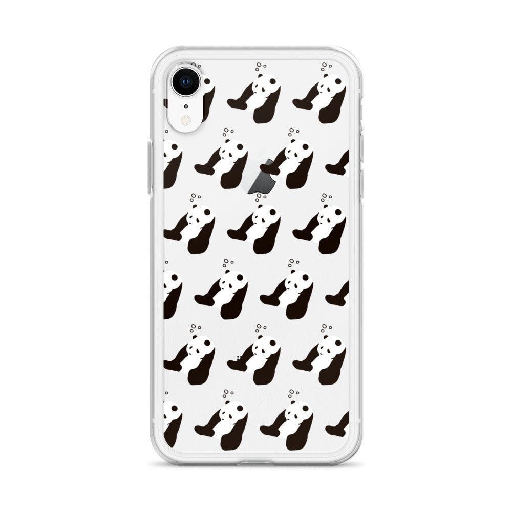 パンダ 眠たい iPhoneケース(斜め)