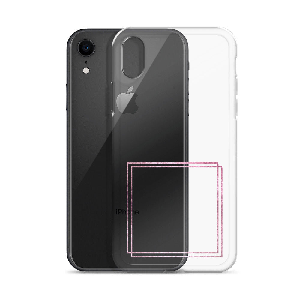 箔押し風フレーム(pink)iPhoneケース