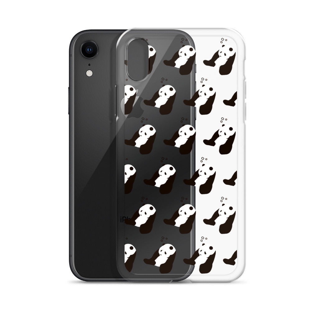パンダ 眠たい iPhoneケース(斜め)