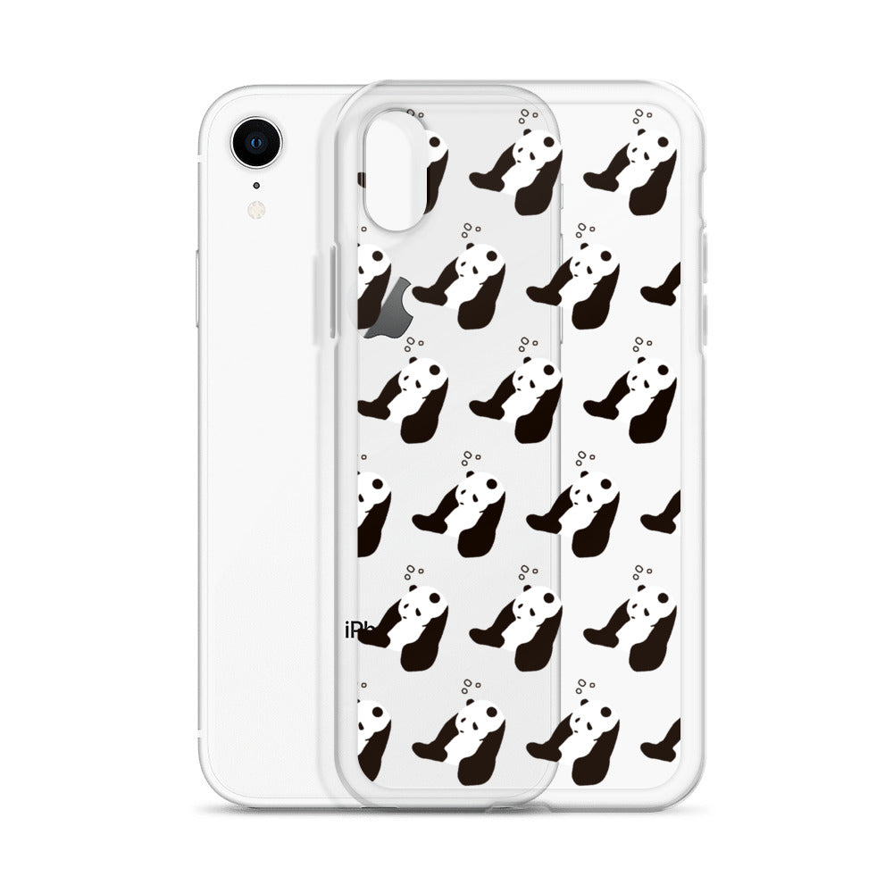 パンダ 眠たい iPhoneケース(斜め)