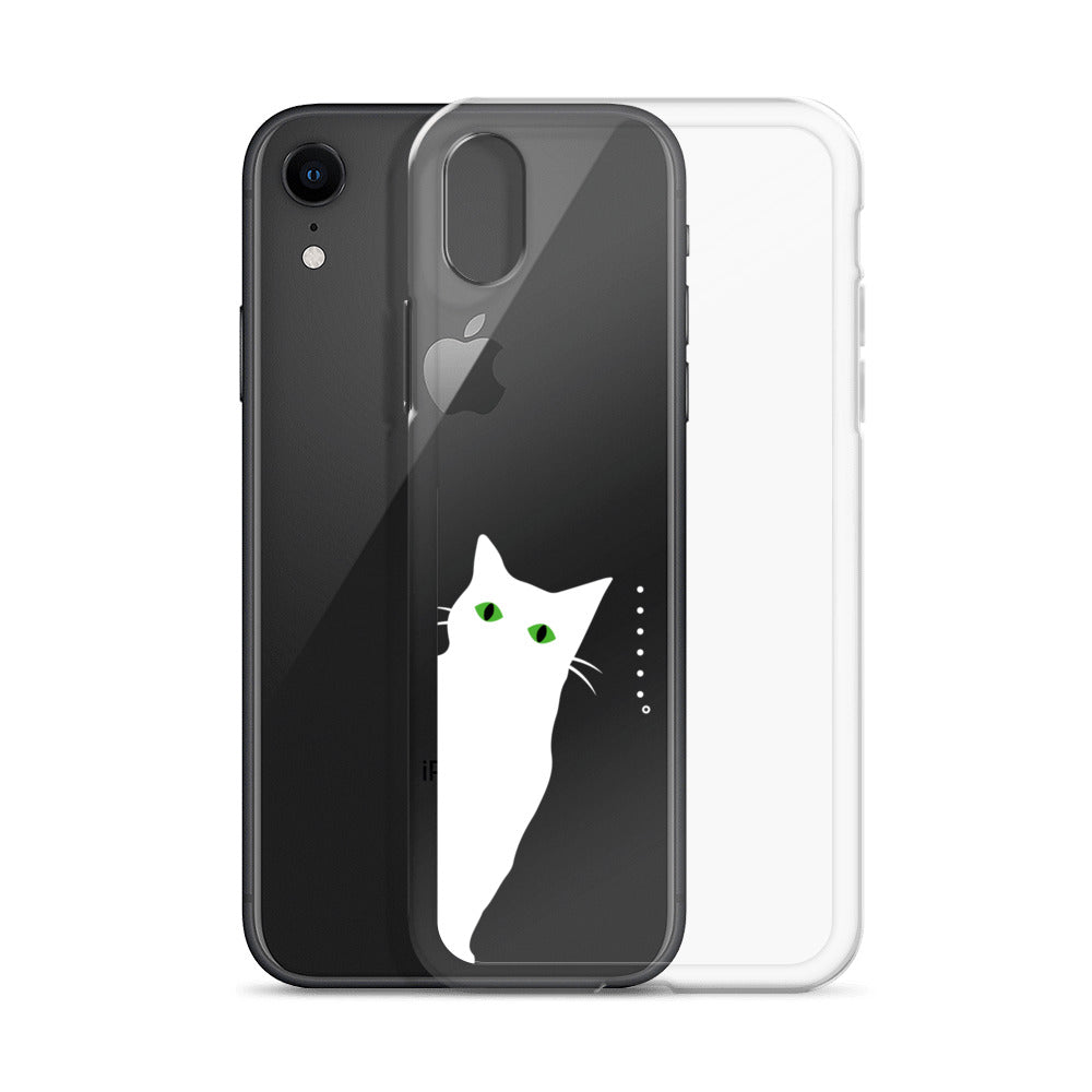 覗き見キャットiPhoneケース(白猫)