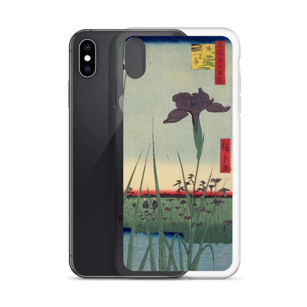 大正レトロ あやめ iPhoneケース