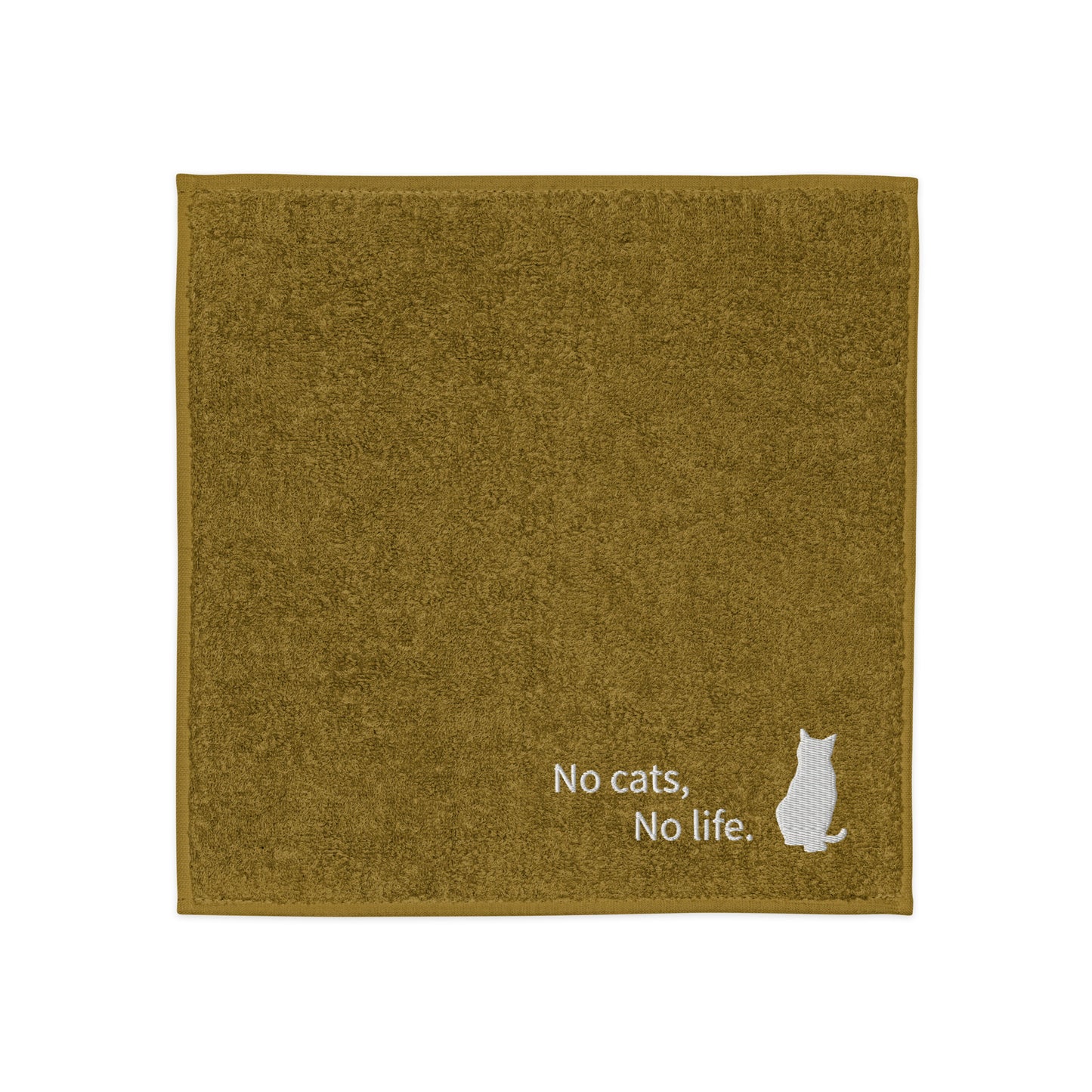 【文言変更可】No cats, No life. コットンハンカチタオル
