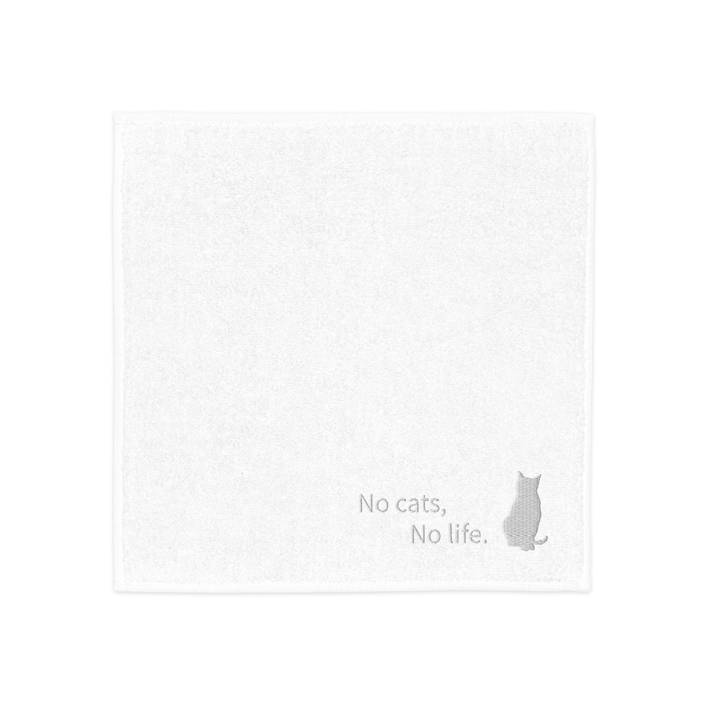 【文言変更可】No cats, No life. コットンハンカチタオル