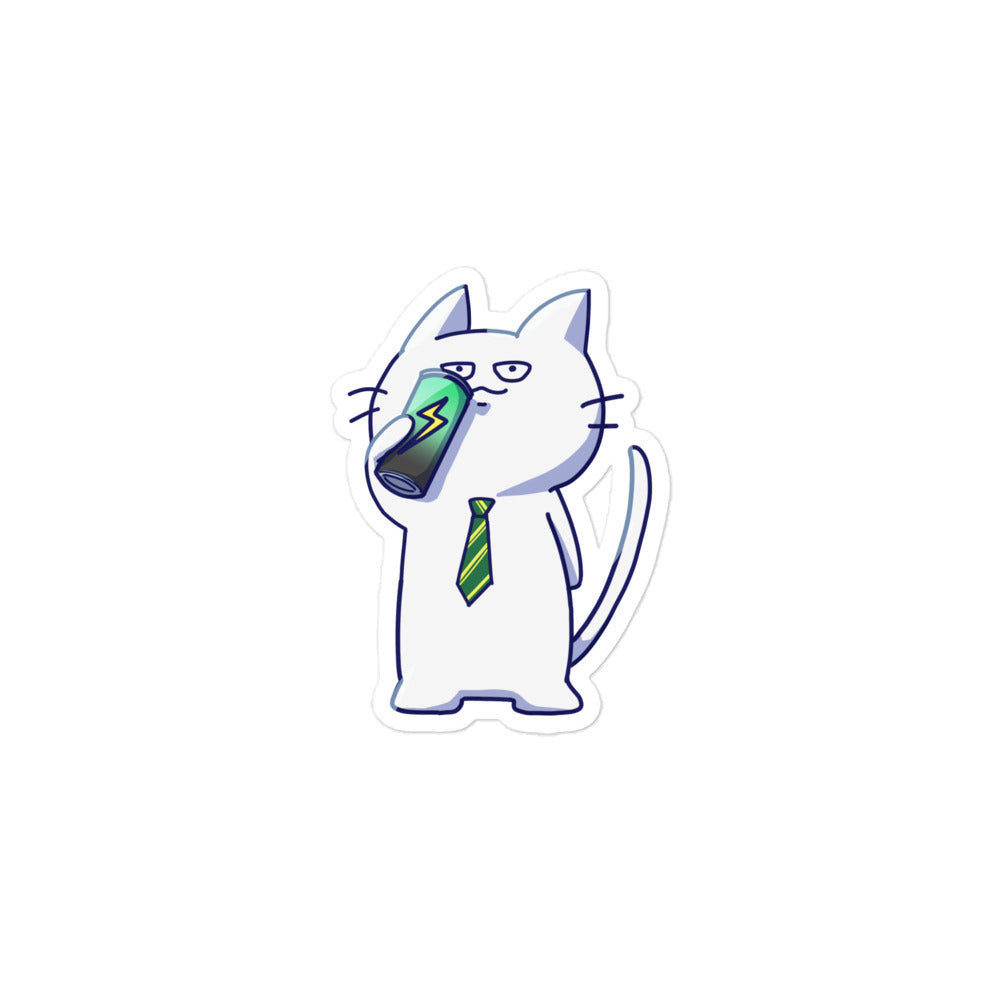 激務猫 エナドリごくごく ステッカー