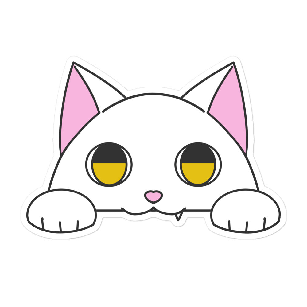 ポッケねこ しろねこ ステッカー