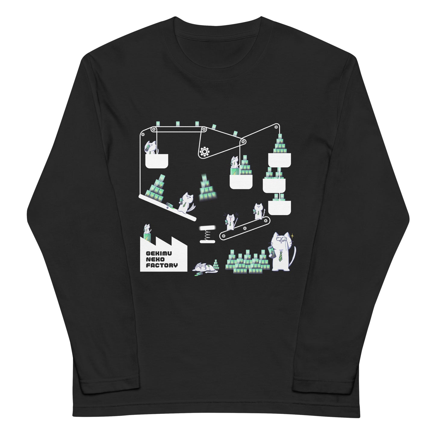 GEKIMU NEKO FACTORY ロングTシャツ(濃色)