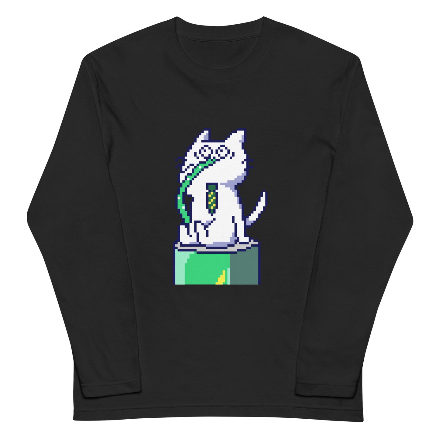 ゲーミング激務猫(直飲み)長袖Tシャツ