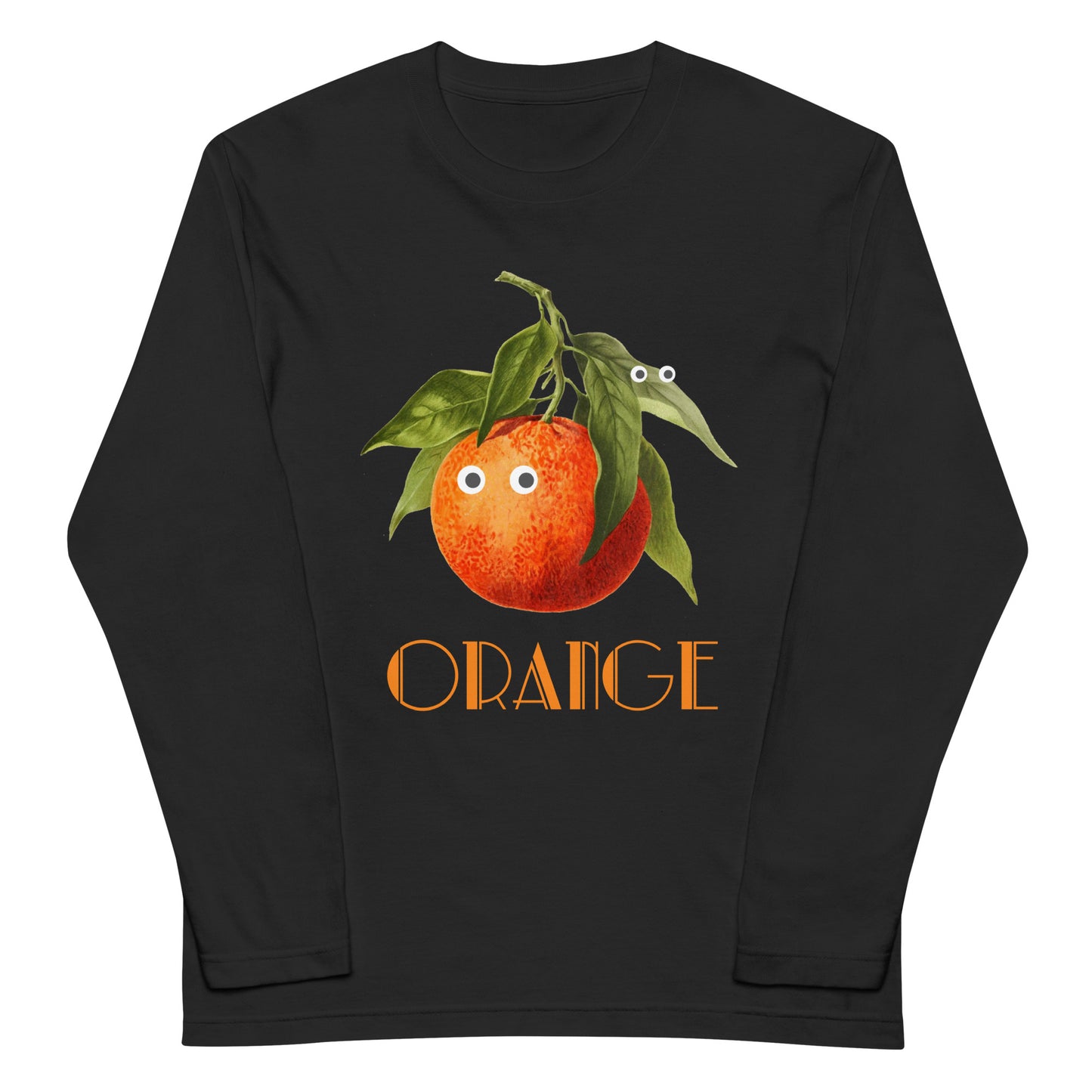 オレンジ 長袖Tシャツ