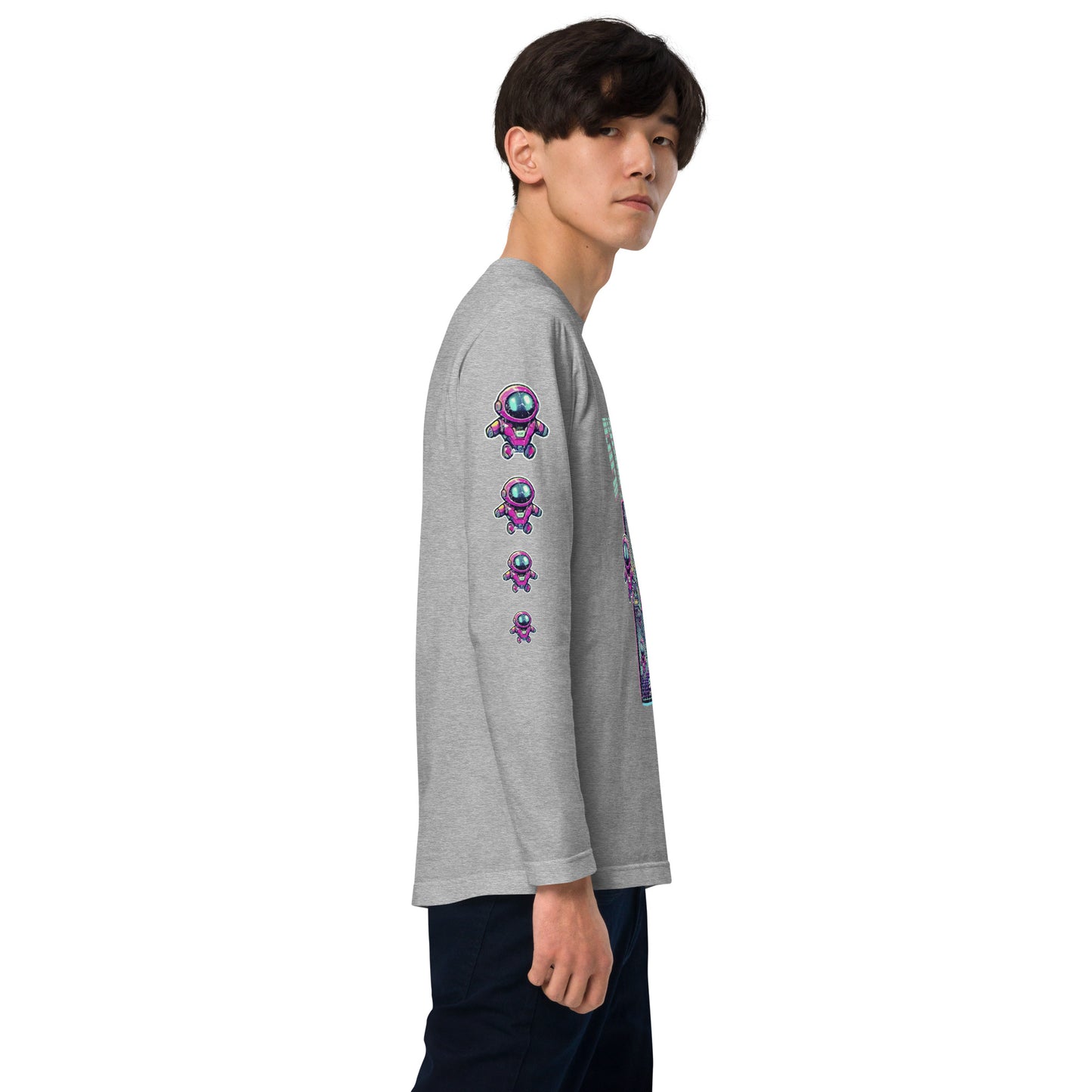 SYBERSPACE BOY ユニセックス 長袖Tシャツ(前面+両腕プリント)