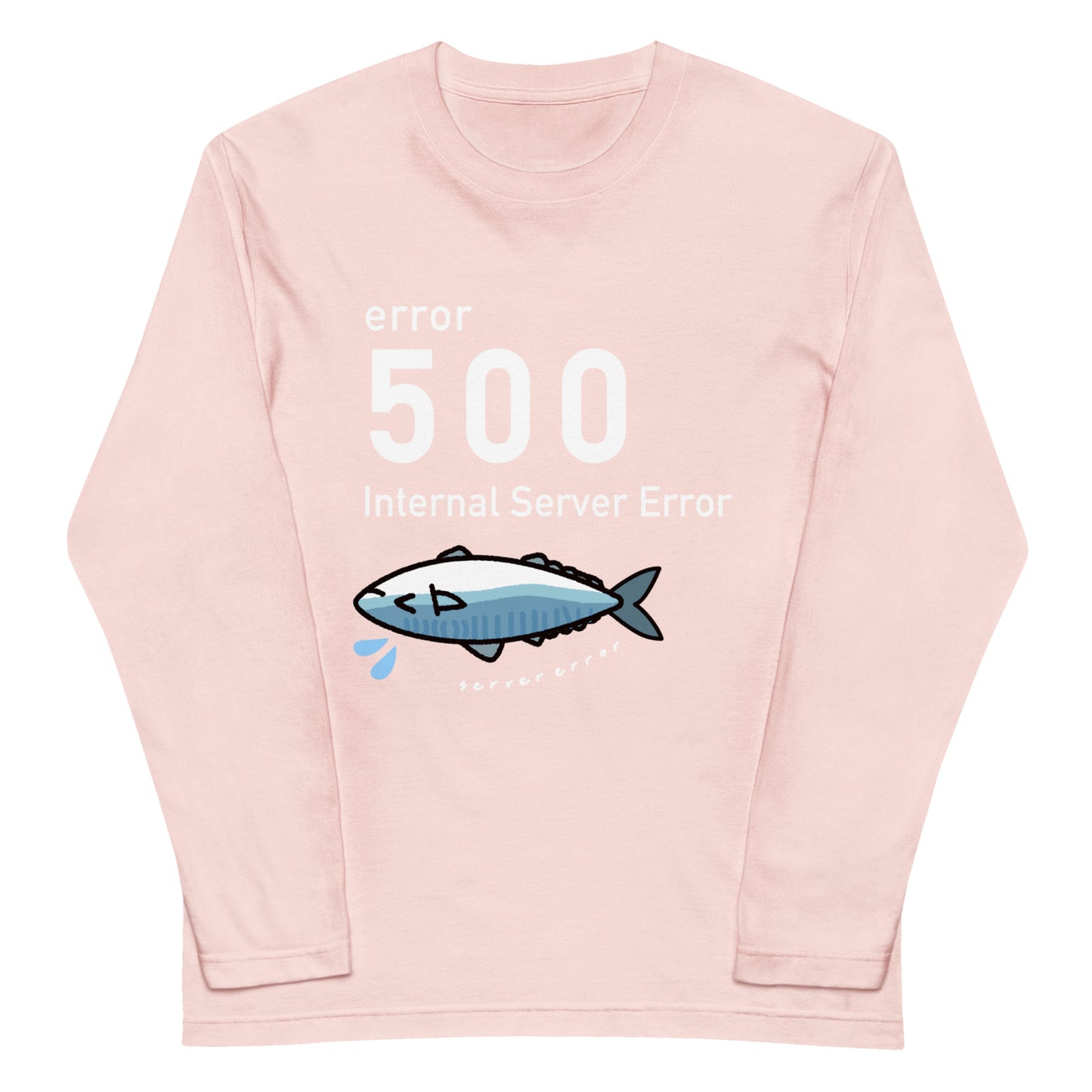 500 Internal Server Error エンジニア 長袖Tシャツ(文字白)