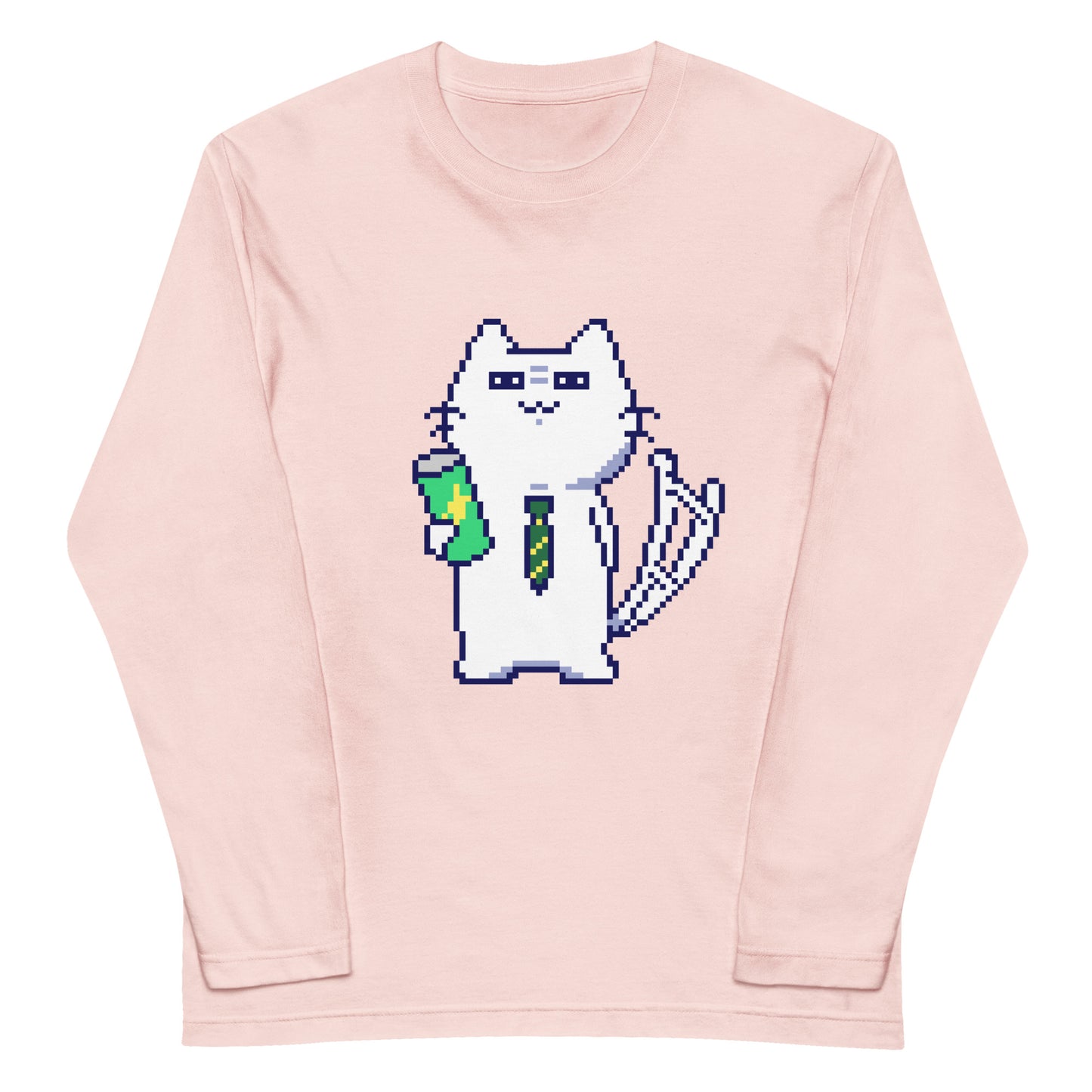 ゲーミング激務猫(不機嫌) 長袖Tシャツ