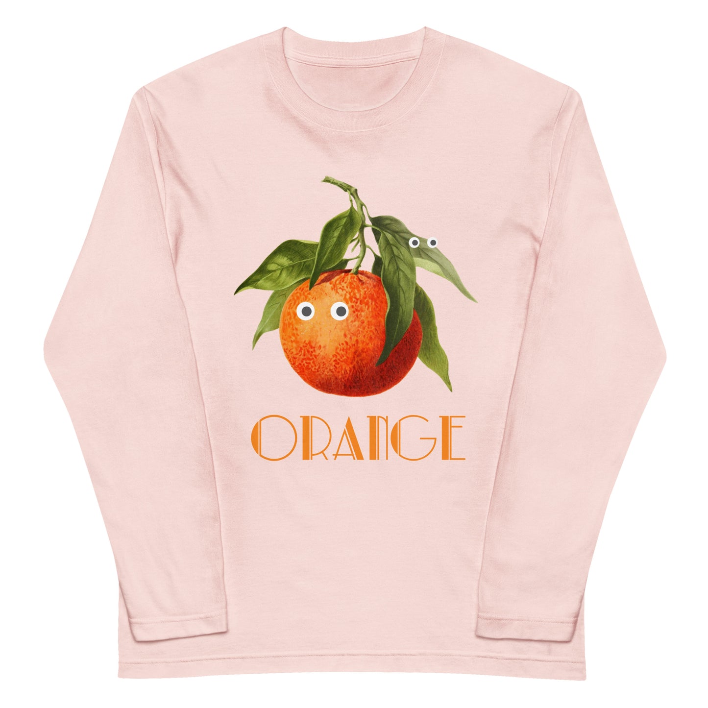 オレンジ 長袖Tシャツ