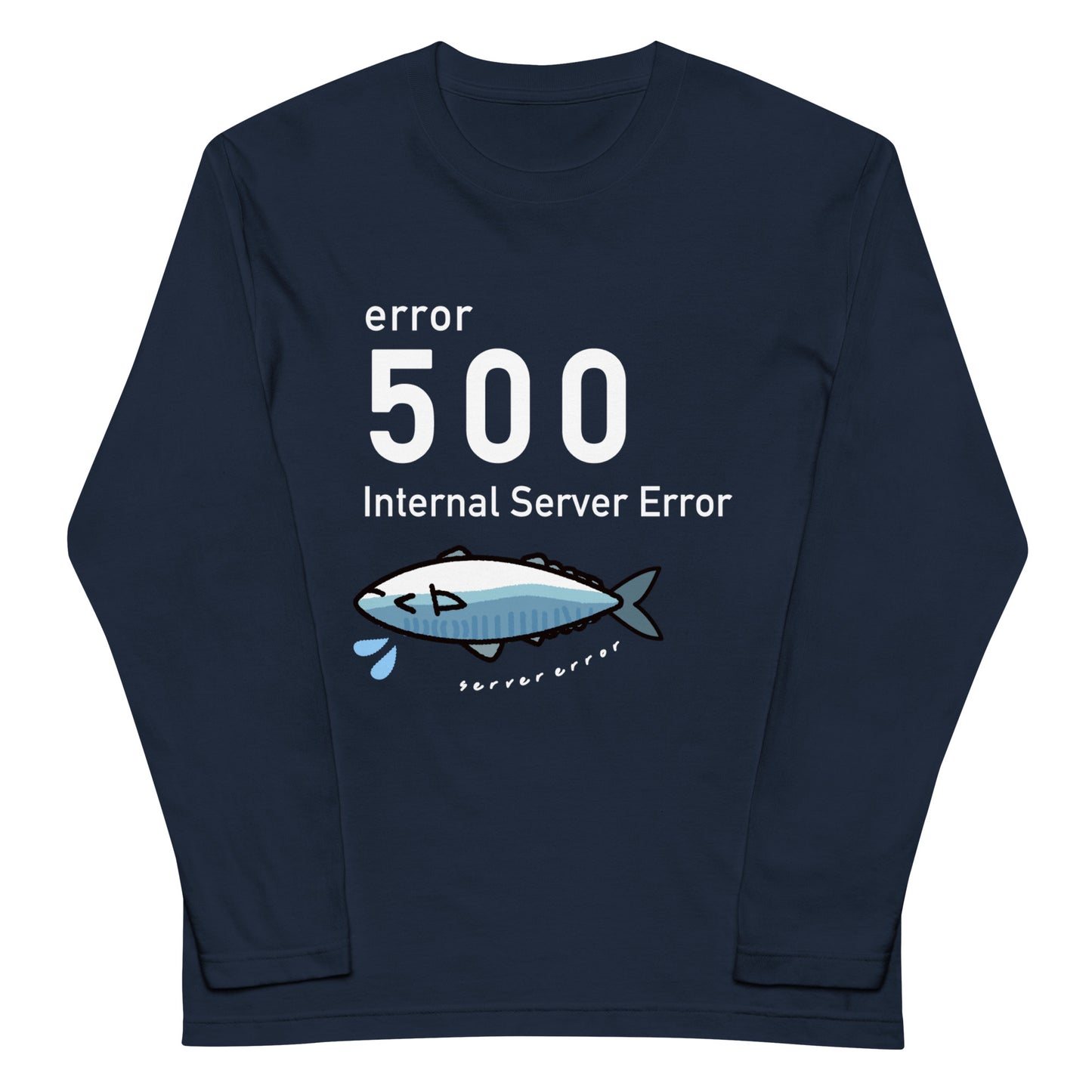 500 Internal Server Error エンジニア 長袖Tシャツ(文字白)