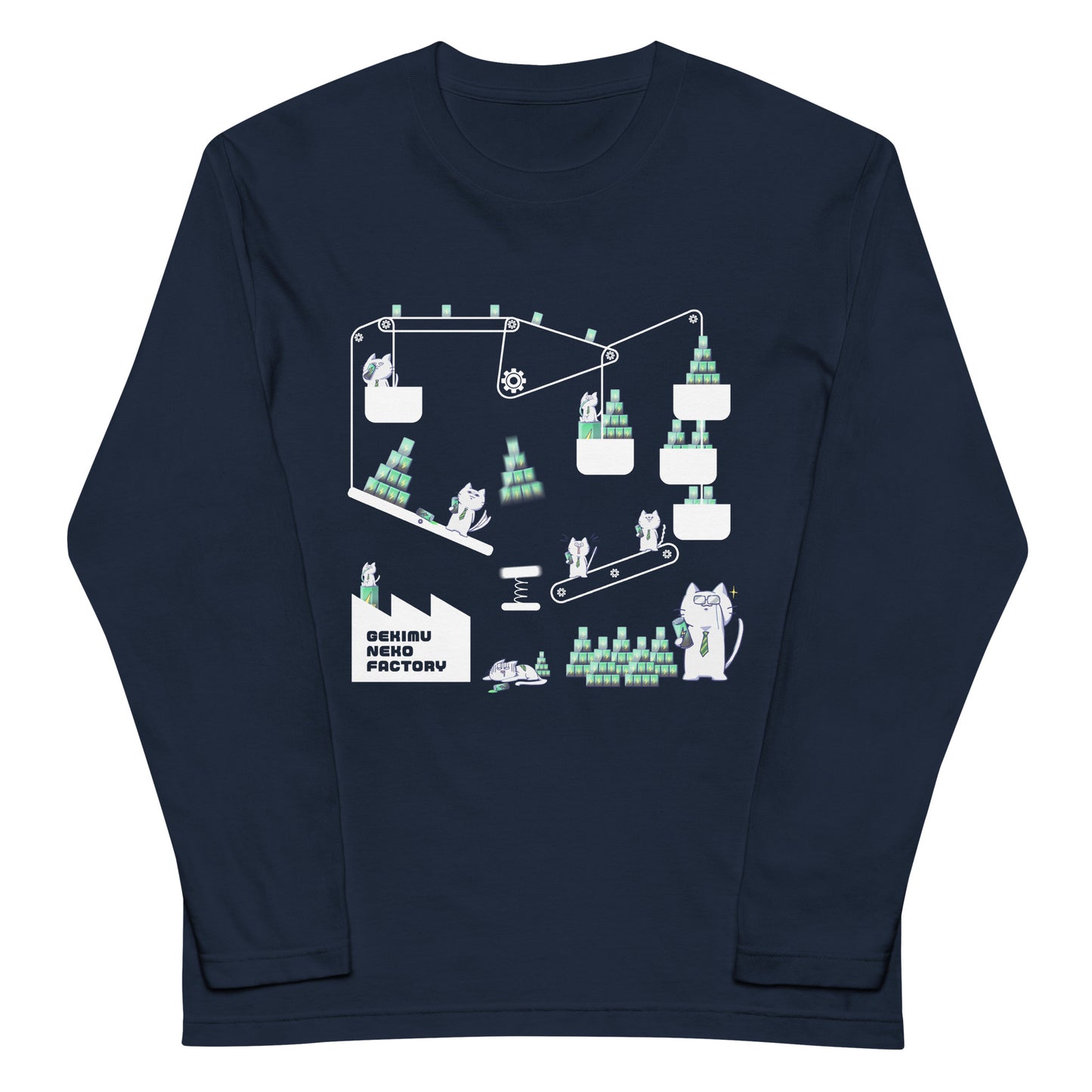 GEKIMU NEKO FACTORY ロングTシャツ(濃色)