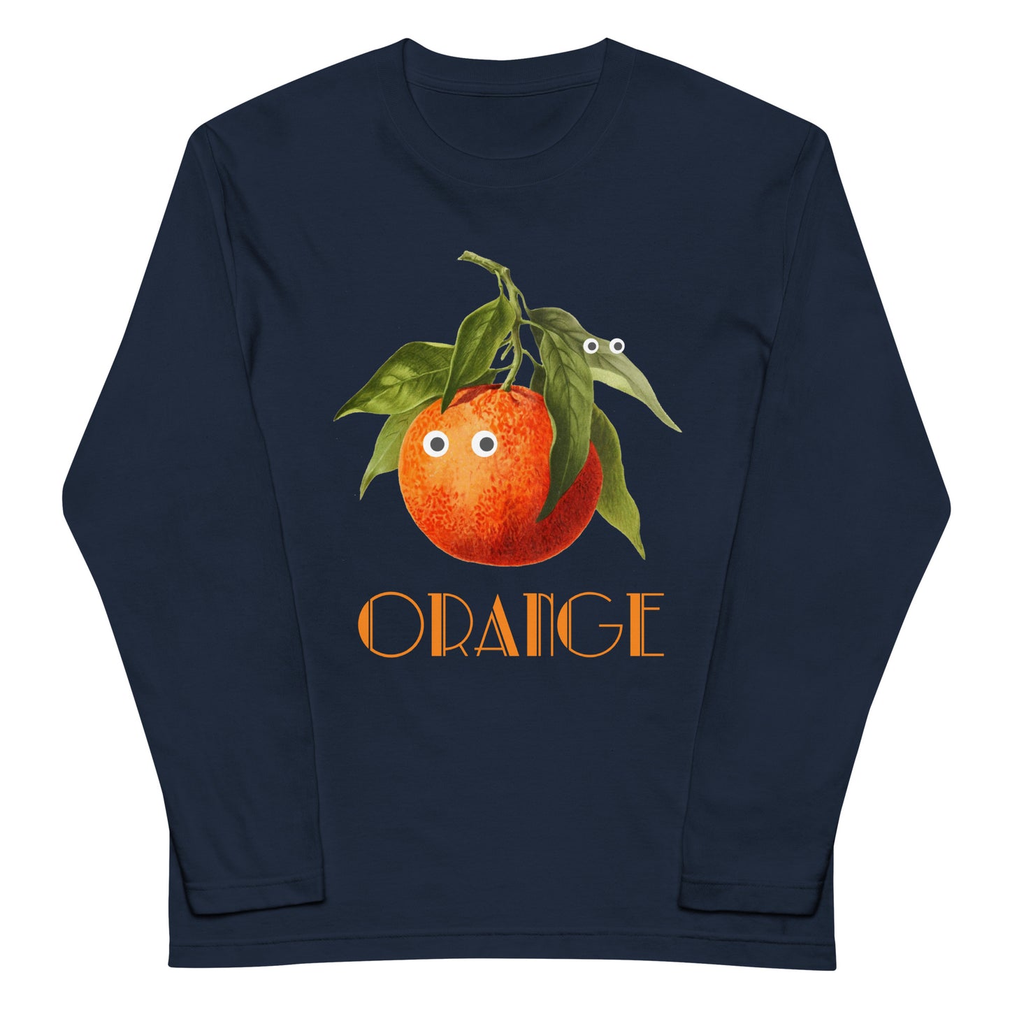 オレンジ 長袖Tシャツ