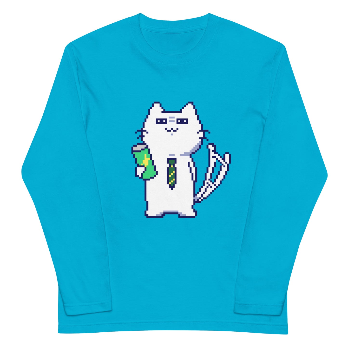 ゲーミング激務猫(不機嫌) 長袖Tシャツ
