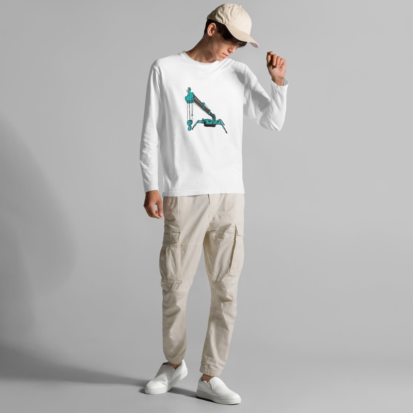 カニクレーン長袖Tシャツ