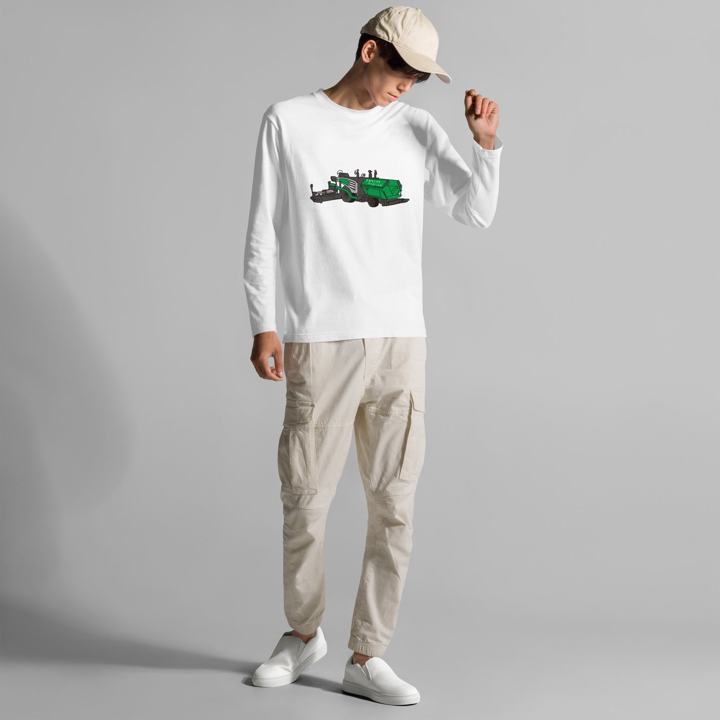 アスファルトフィニッシャ長袖Tシャツ
