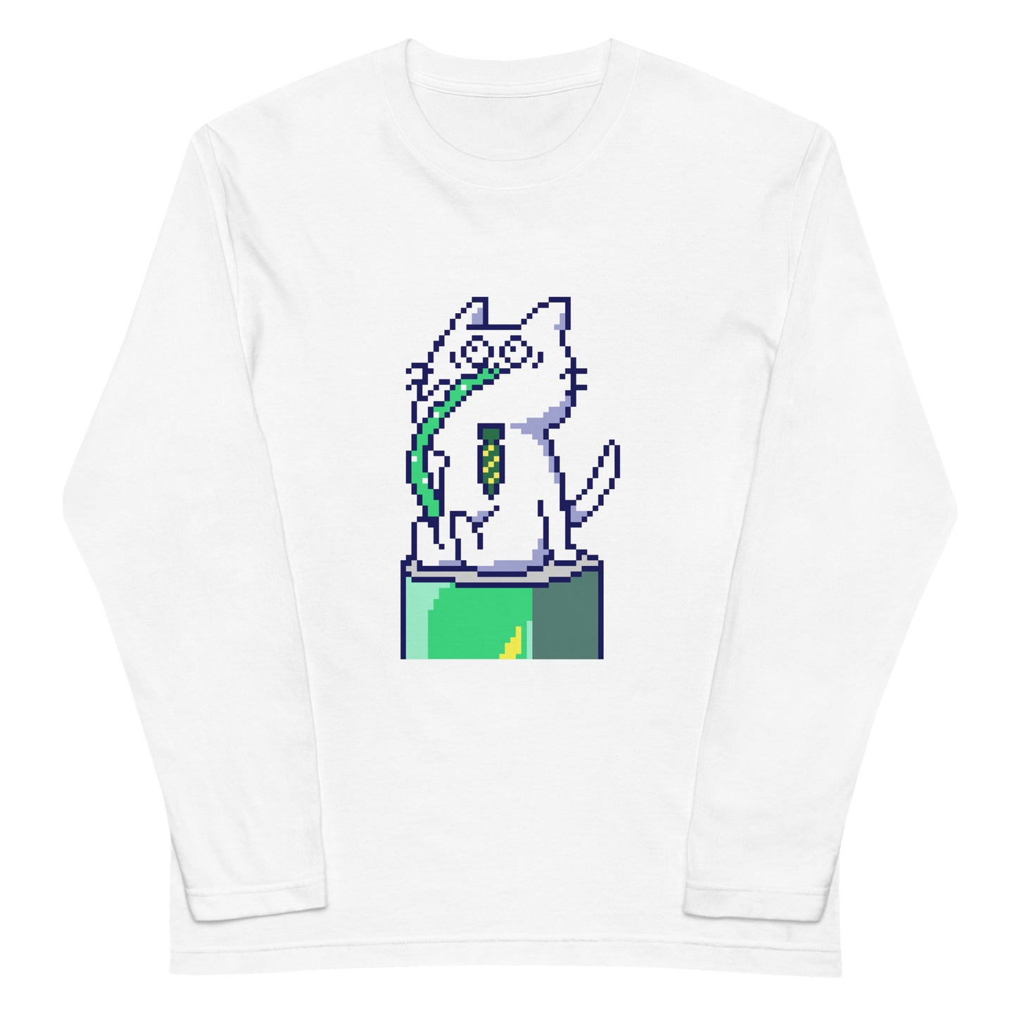 ゲーミング激務猫(直飲み)長袖Tシャツ
