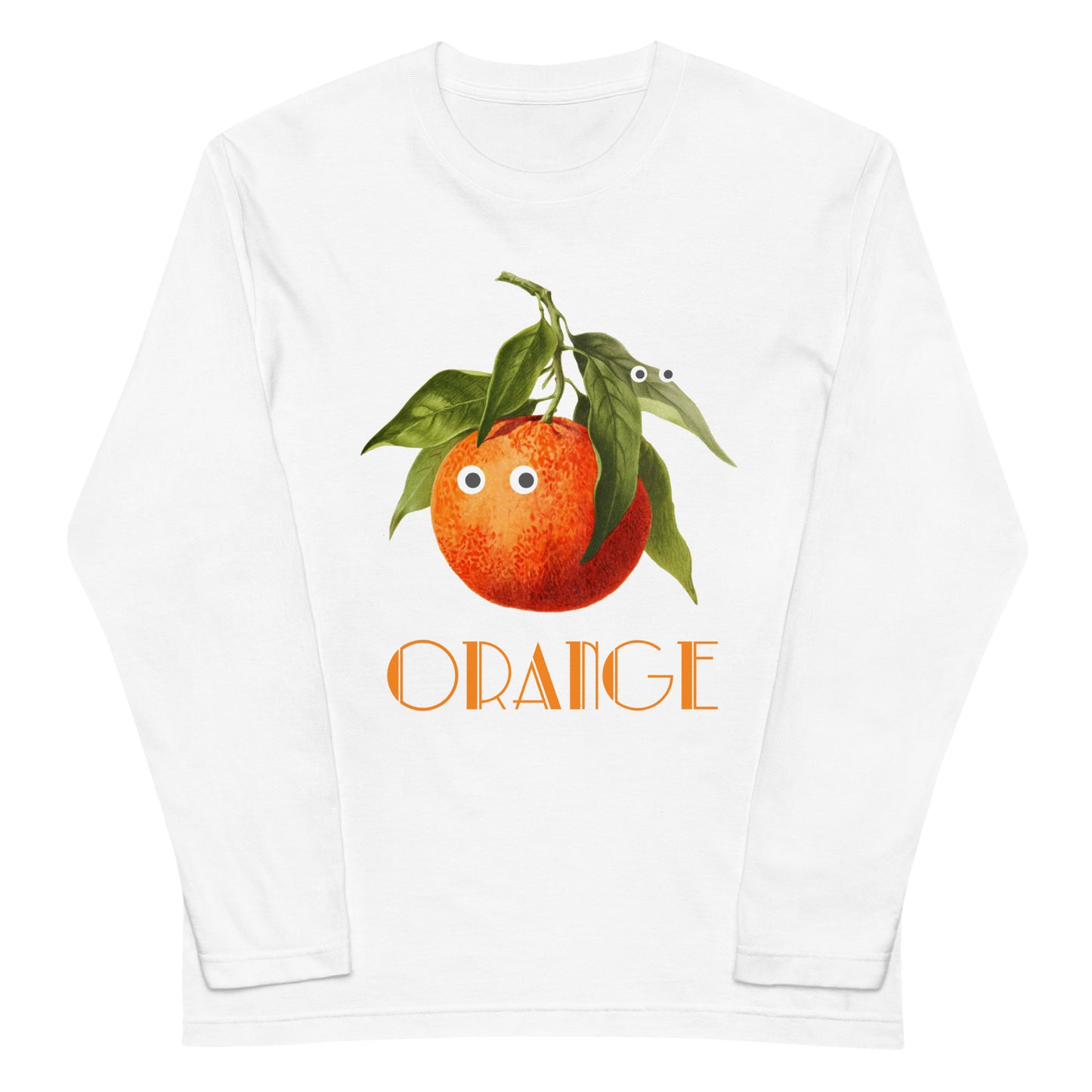 オレンジ 長袖Tシャツ