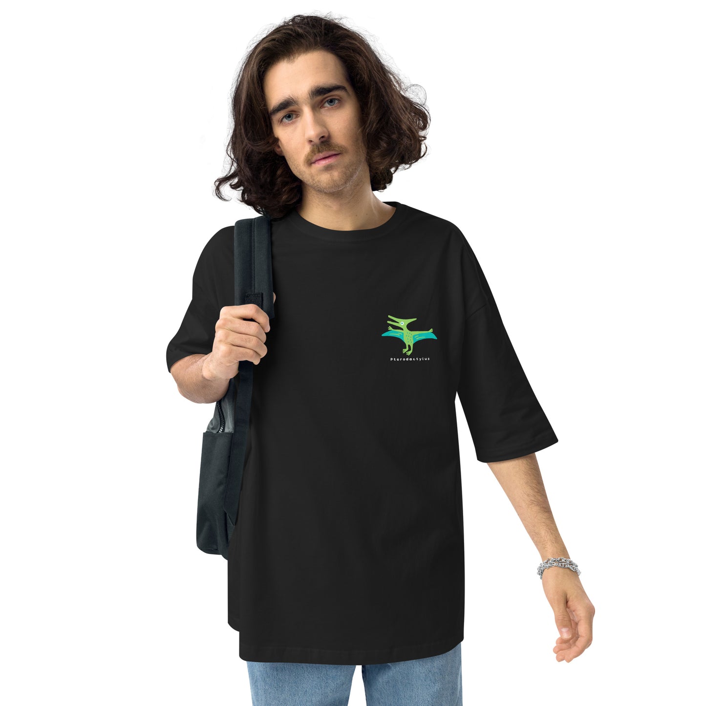 プテロダクティルス柄(恐竜) ビッグシルエットTシャツ