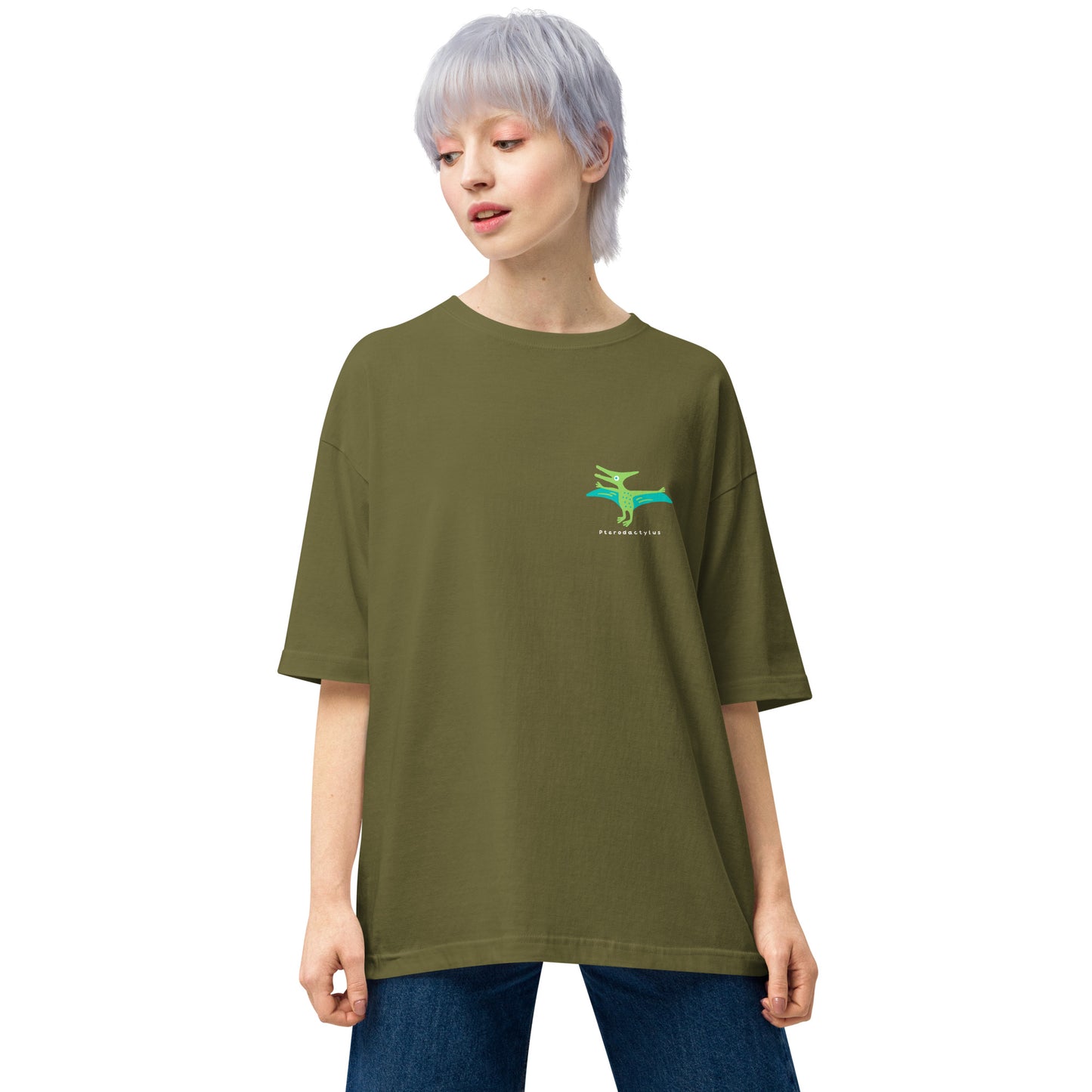 プテロダクティルス柄(恐竜) ビッグシルエットTシャツ