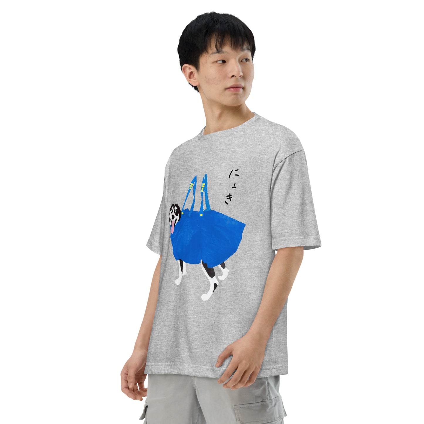 ニョッキィーヌ ビッグシルエット Tシャツ(シベリアンハスキー)
