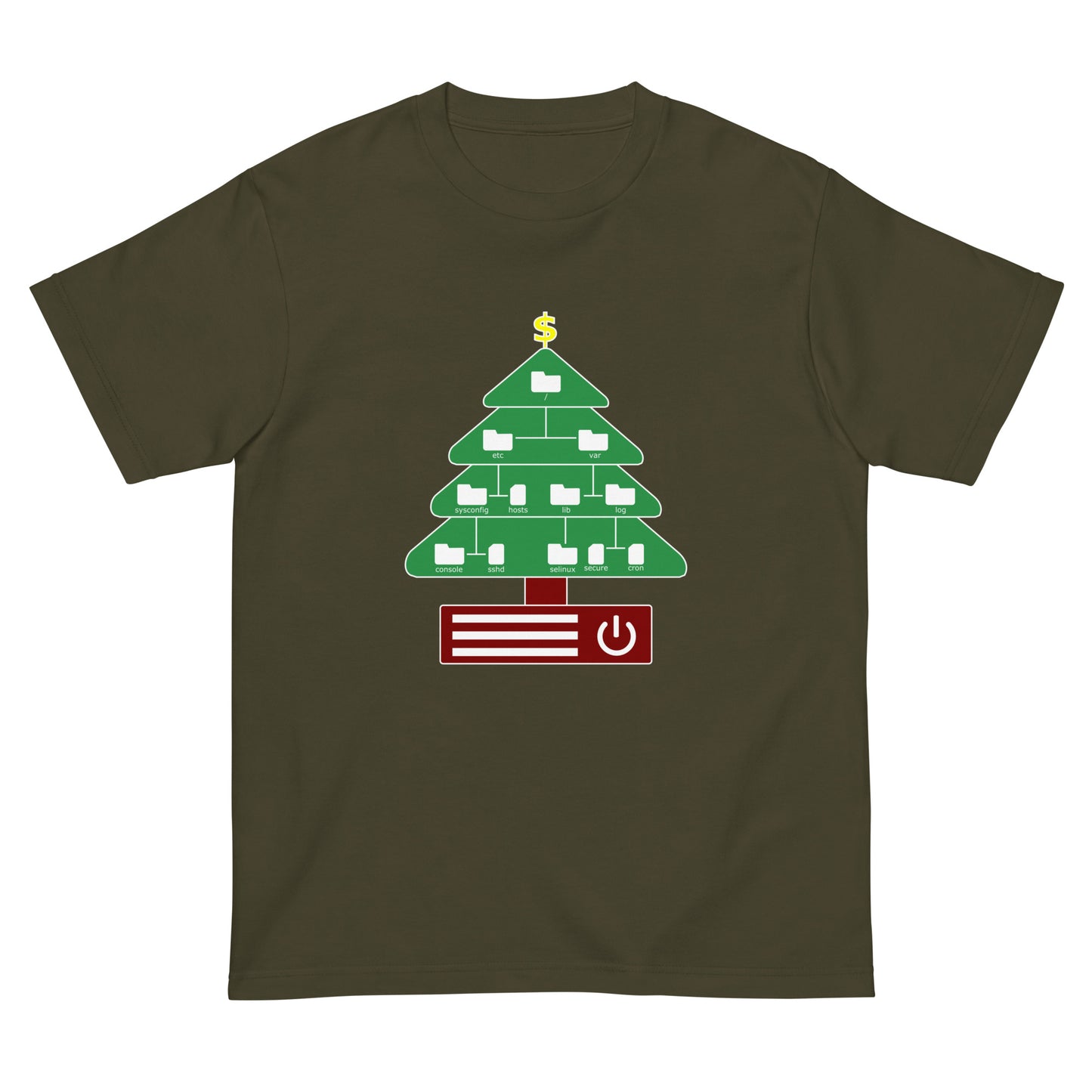ディレクトリクリスマスツリー(仕様:カラフル) エンジニアTシャツ