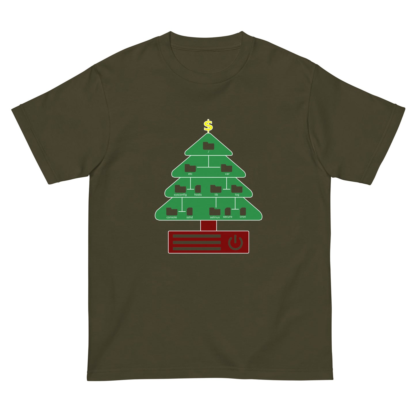 ディレクトリクリスマスツリー(仕様:カラフル、図形透過) エンジニアTシャツ