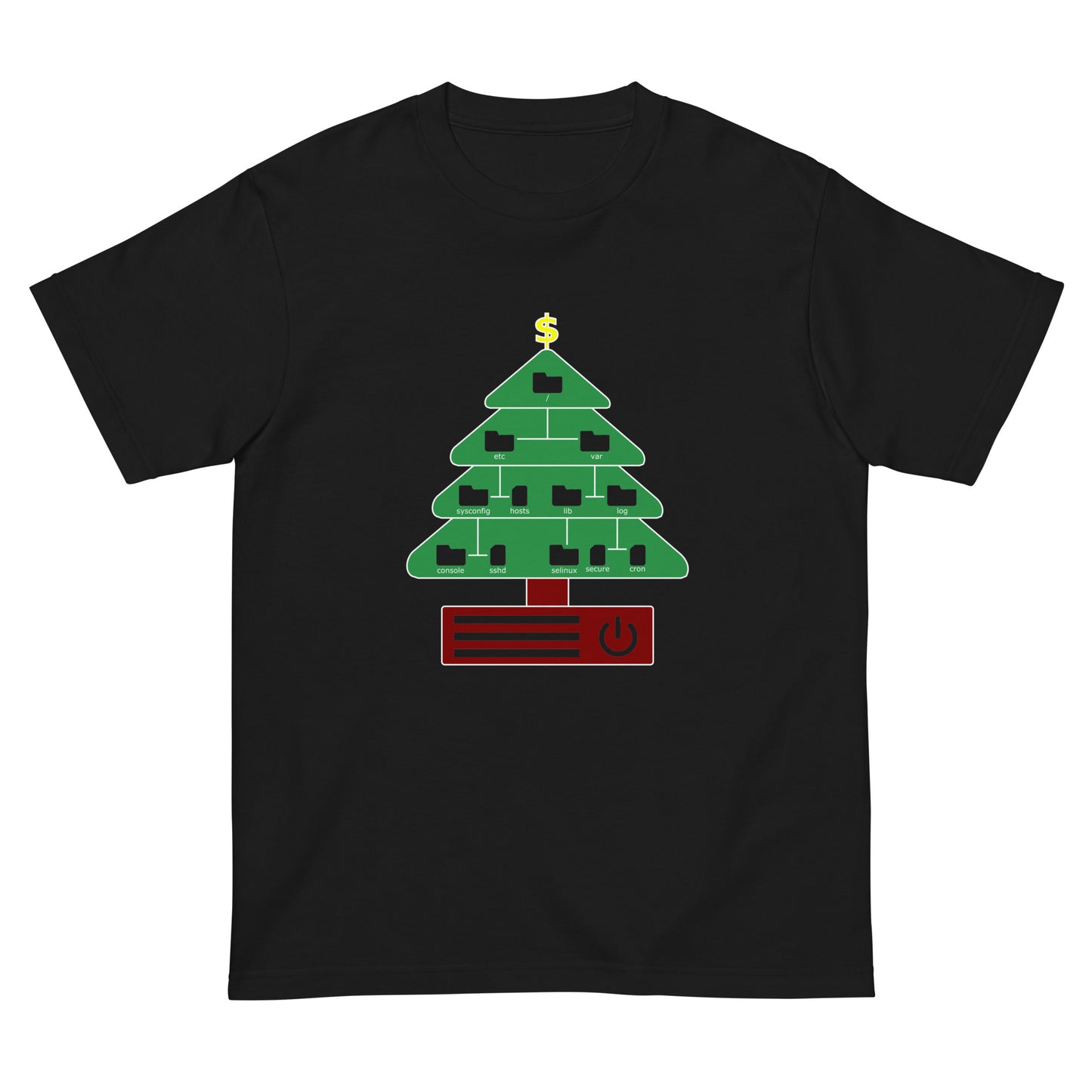 ディレクトリクリスマスツリー(仕様:カラフル、図形透過) エンジニアTシャツ