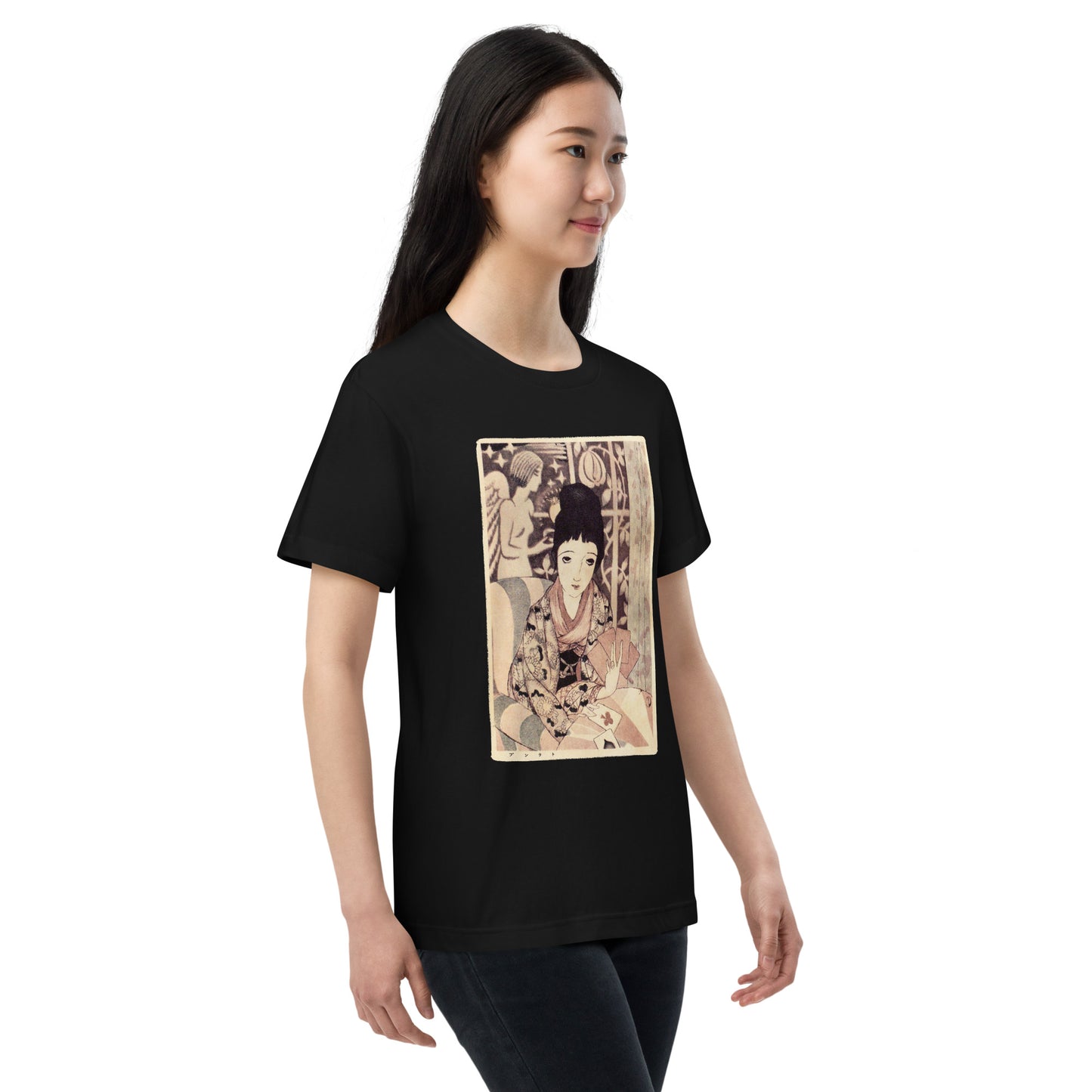 大正レトロ 竹久夢二柄 半袖Tシャツ(トランプ)