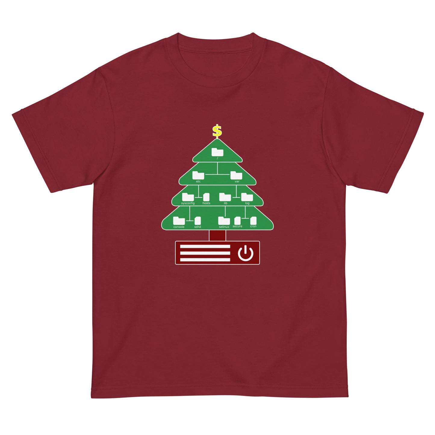 ディレクトリクリスマスツリー(仕様:カラフル) エンジニアTシャツ