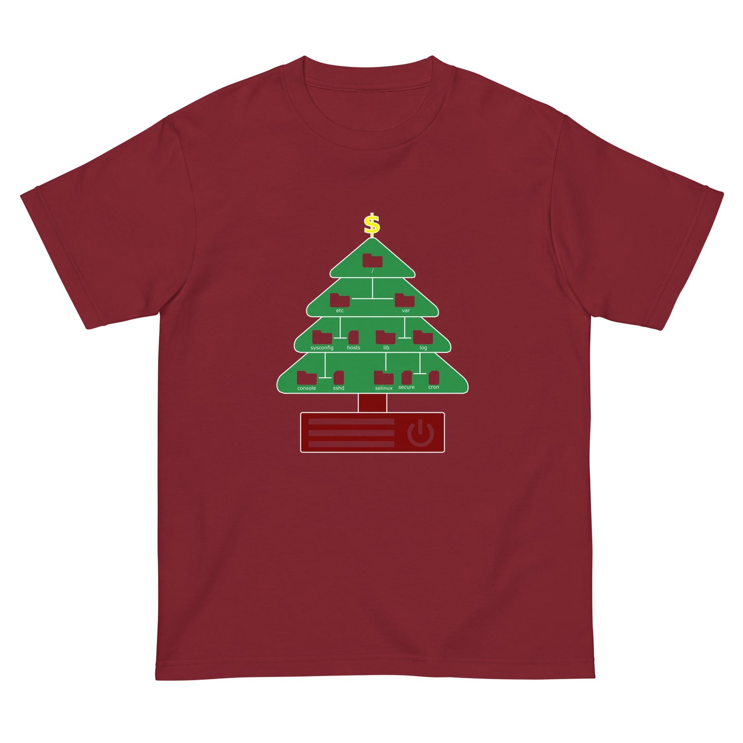 ディレクトリクリスマスツリー(仕様:カラフル、図形透過) エンジニアTシャツ