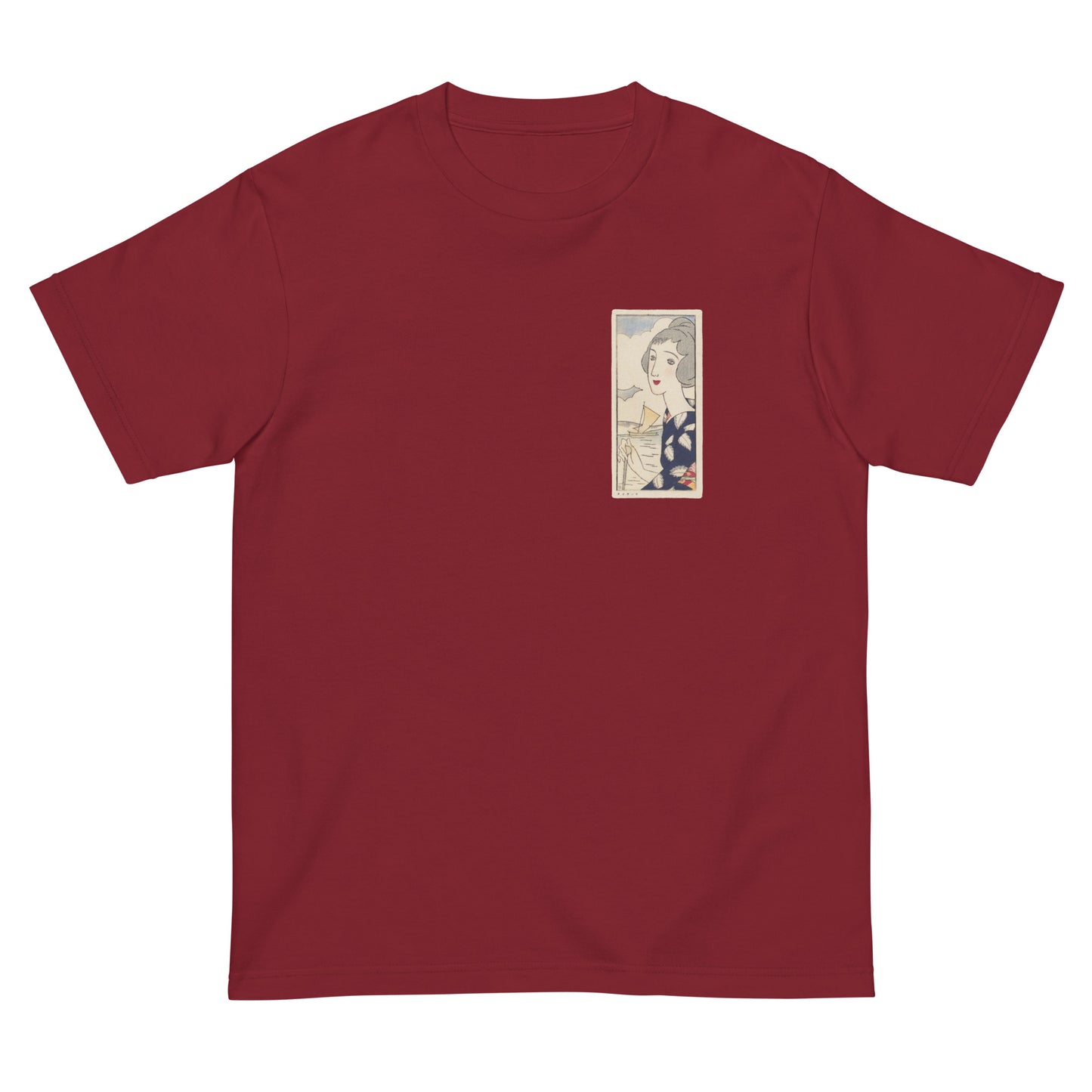 大正レトロ 竹久夢二柄 Tシャツ(シーサイド)