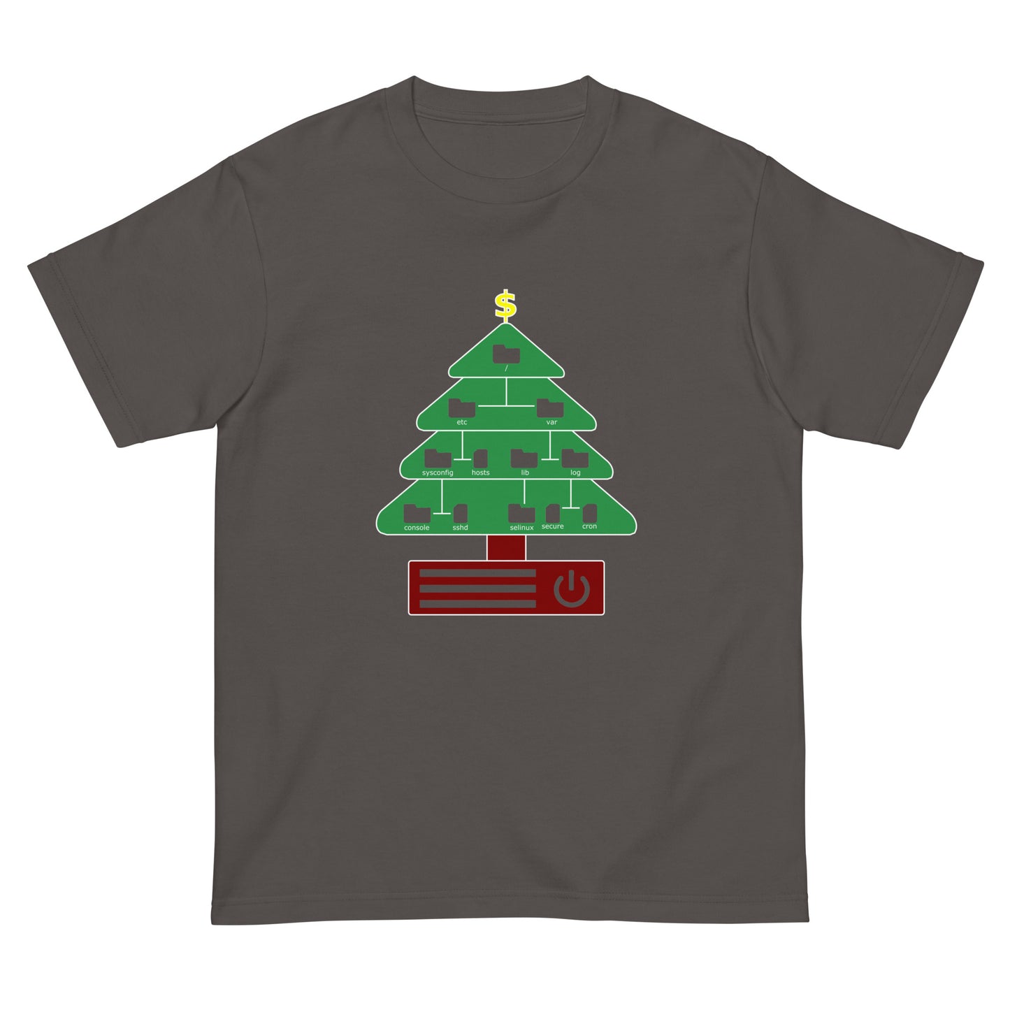 ディレクトリクリスマスツリー(仕様:カラフル、図形透過) エンジニアTシャツ