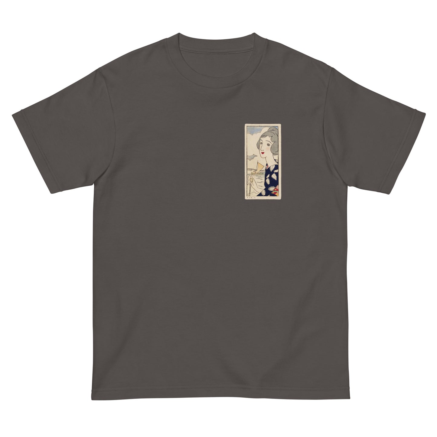 大正レトロ 竹久夢二柄 Tシャツ(シーサイド)