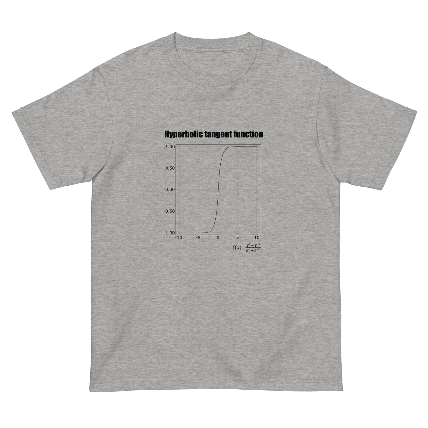 Hyperbolic tangent function(tanh関数、バージョン:ブラック) AIエンジニアTシャツ