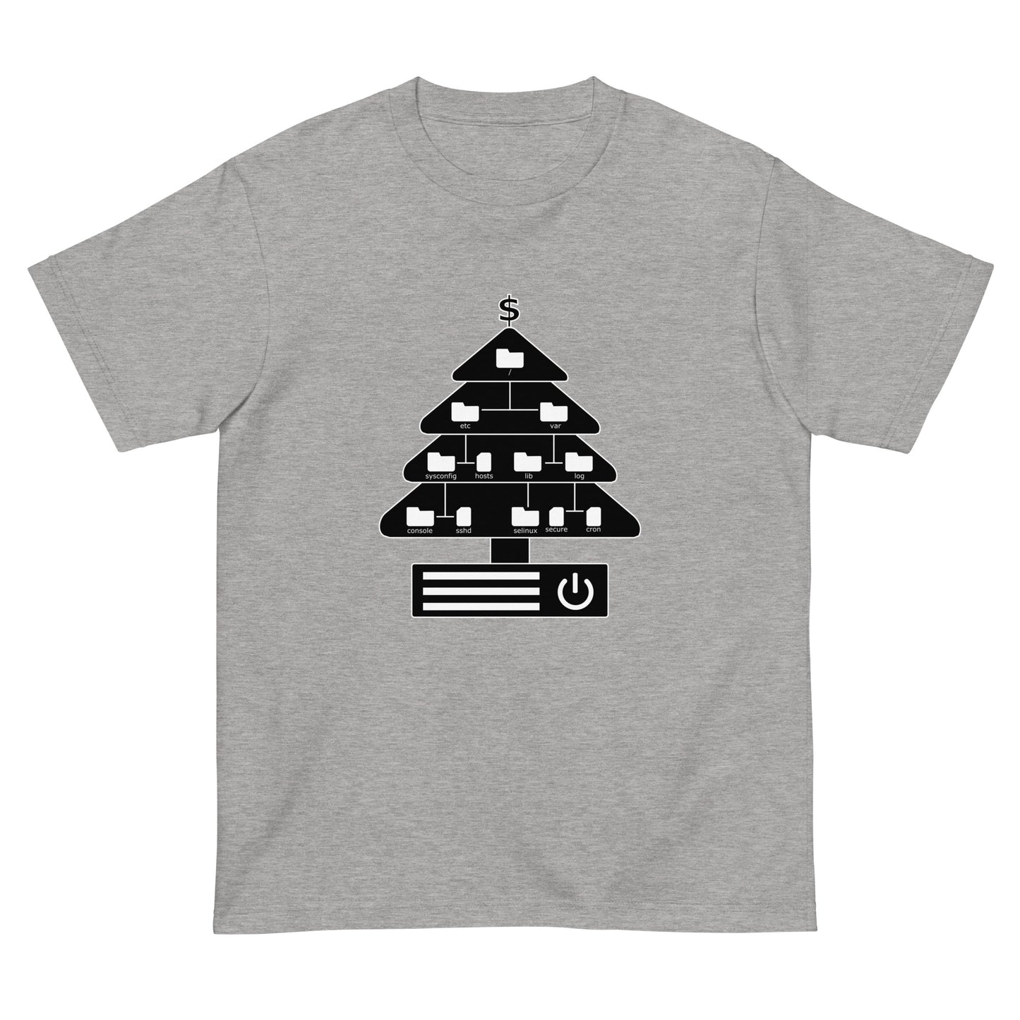 ディレクトリクリスマスツリー(仕様:白黒) エンジニアTシャツ