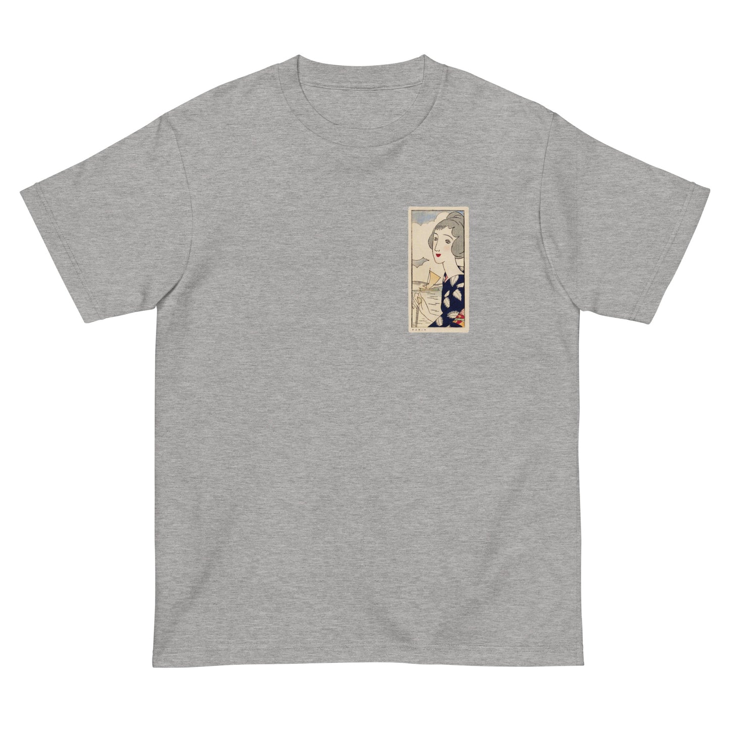 大正レトロ 竹久夢二柄 Tシャツ(シーサイド)