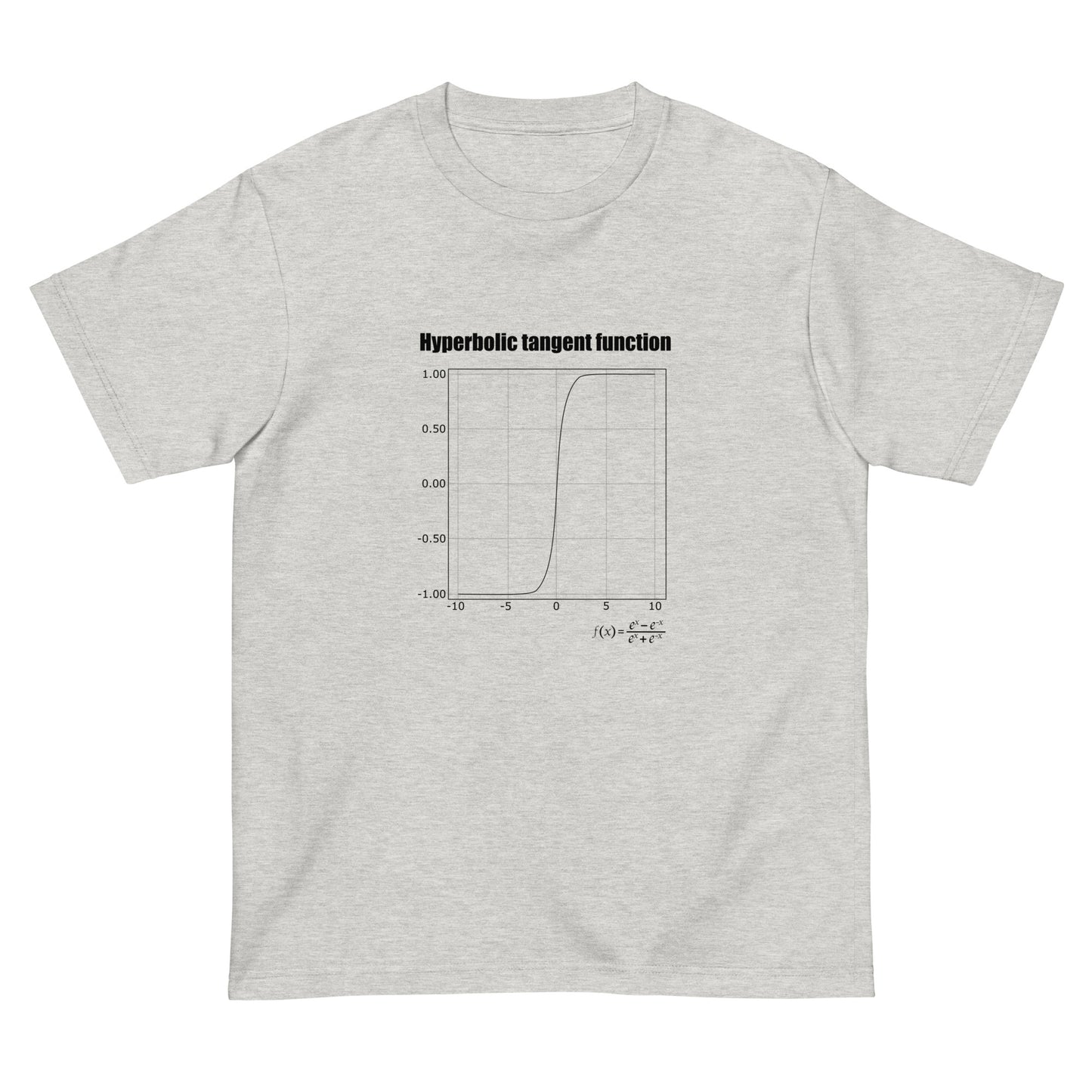 Hyperbolic tangent function(tanh関数、バージョン:ブラック) AIエンジニアTシャツ