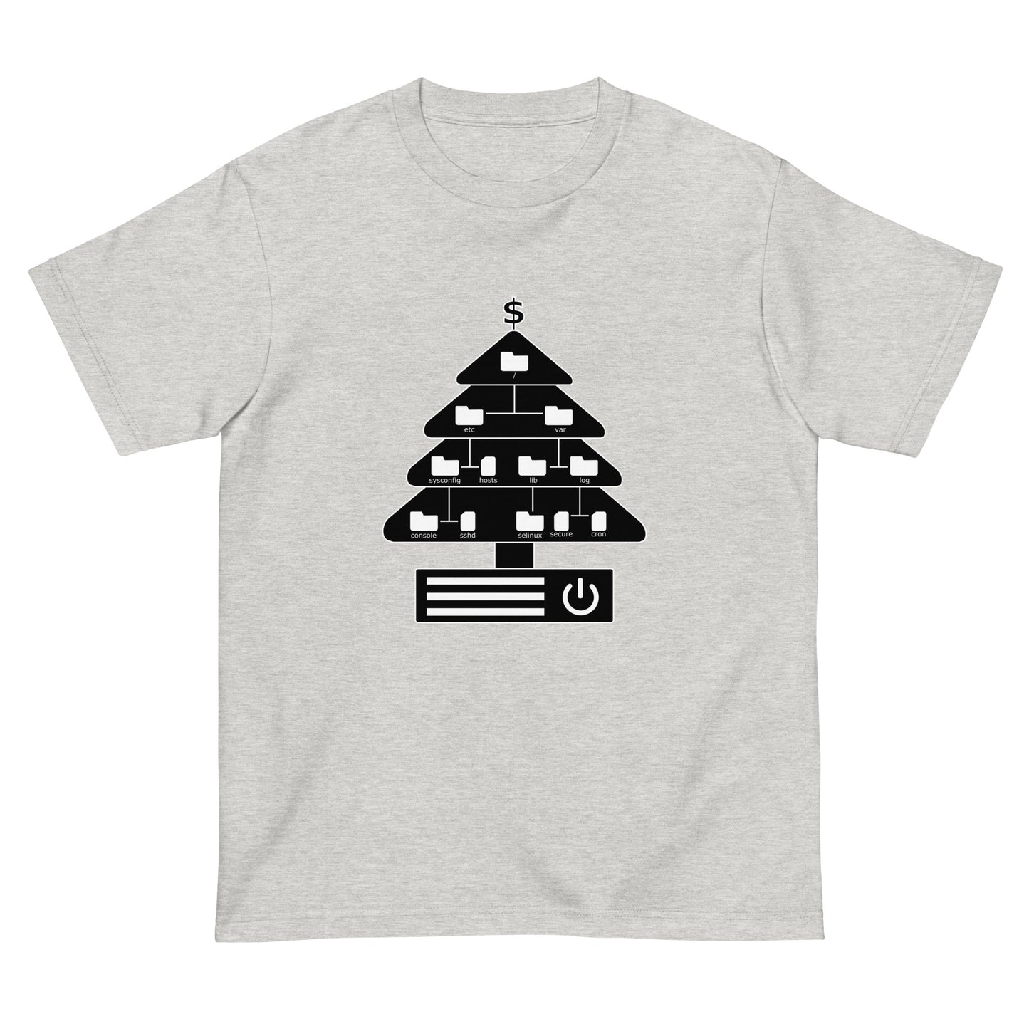 ディレクトリクリスマスツリー(仕様:白黒) エンジニアTシャツ