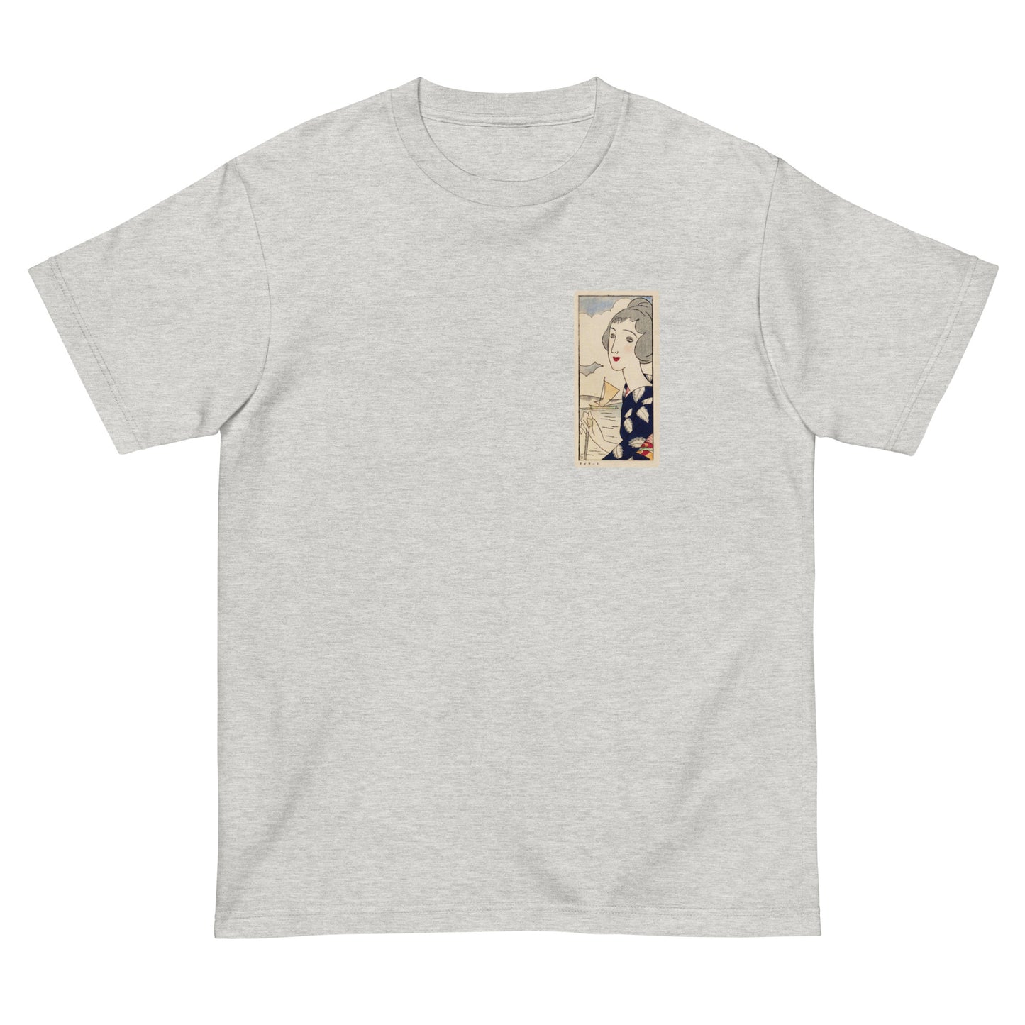 大正レトロ 竹久夢二柄 Tシャツ(シーサイド)