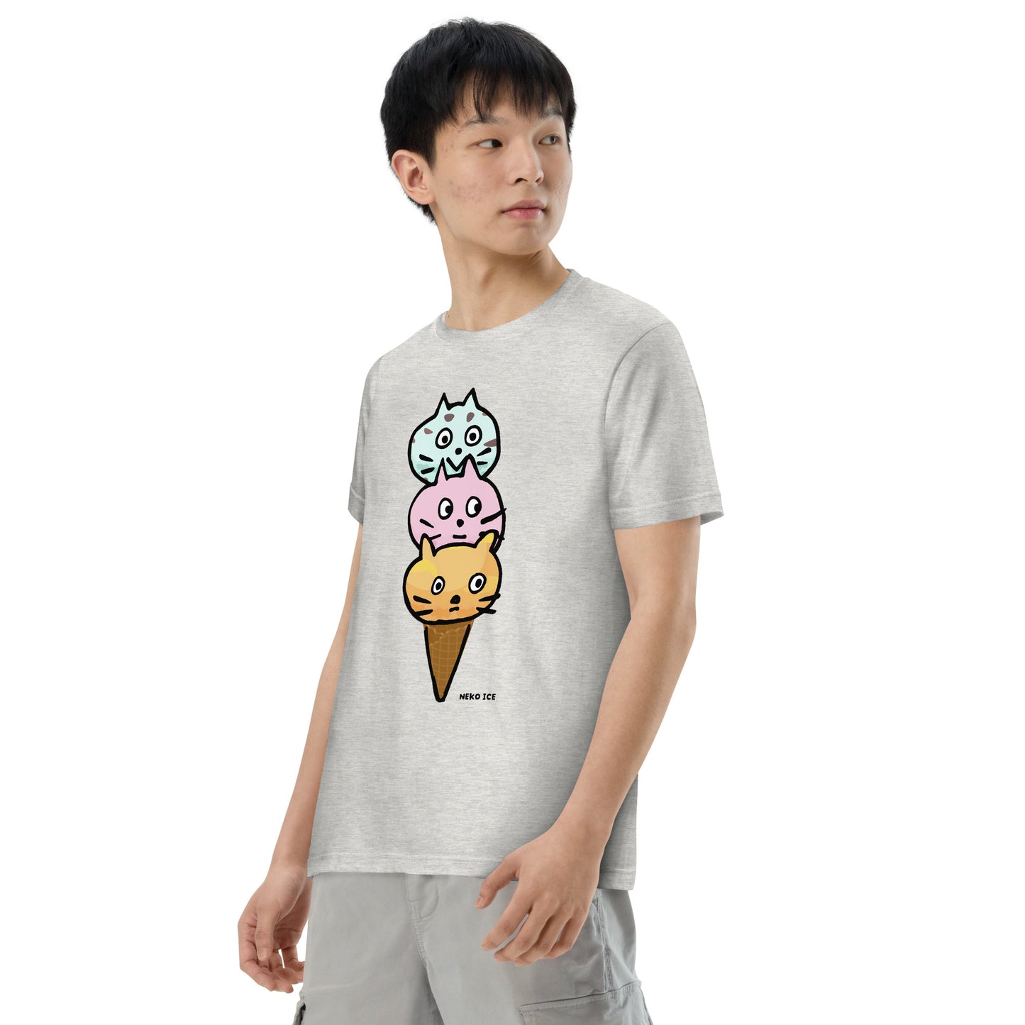 猫がアイスになった Tシャツ